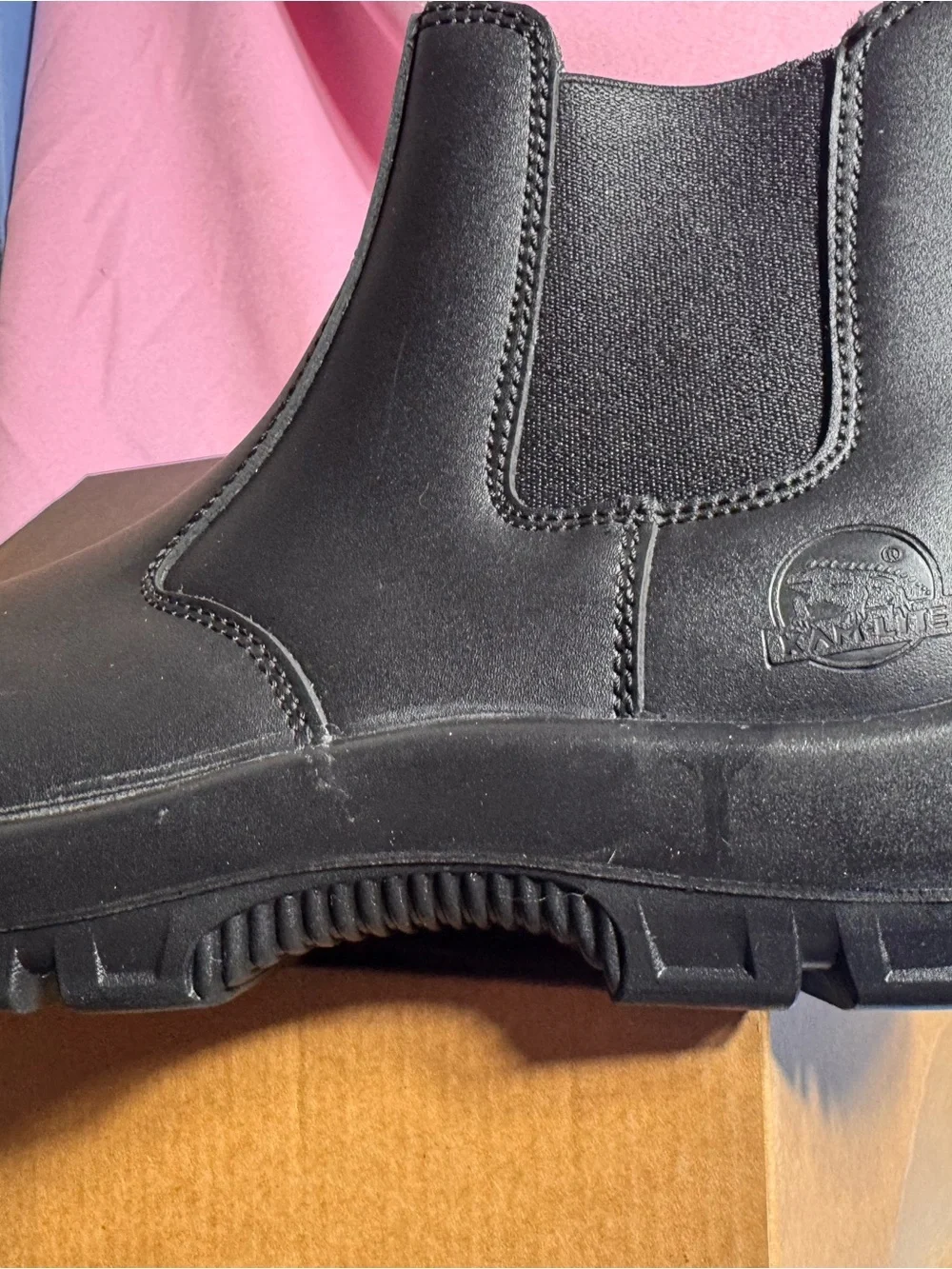 Men's Black Chelsea Work Boot — Slip-Resistant Comfort